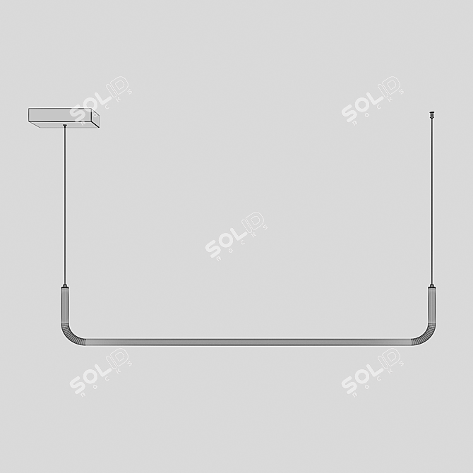 Modern LED Ceiling Light Fixture 3D model image 2