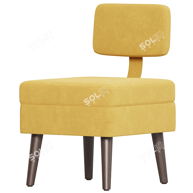 Modern Wide Side Chair Design 3D model image 2