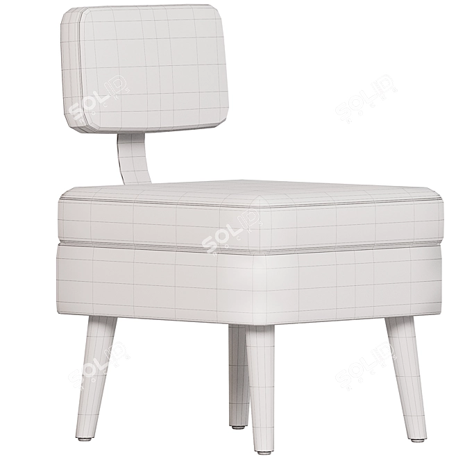 Modern Wide Side Chair Design 3D model image 4