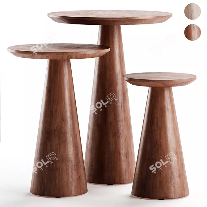 Mckoy Pedestal Nesting Tables Set 3D model image 1