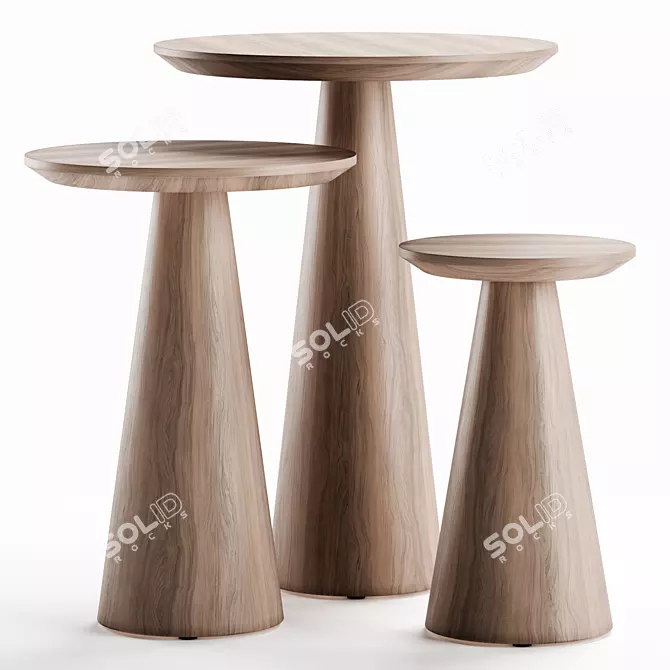 Mckoy Pedestal Nesting Tables Set 3D model image 2