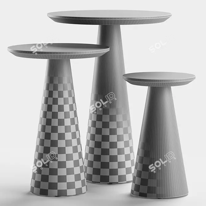 Mckoy Pedestal Nesting Tables Set 3D model image 3