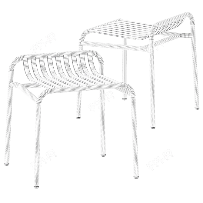 Week-end Tabouret Noir: Petite Chic 3D model image 3