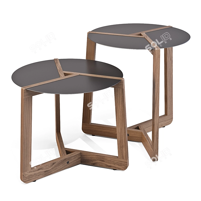 BluDot Pi Steel-Walnut Tables 3D model image 7