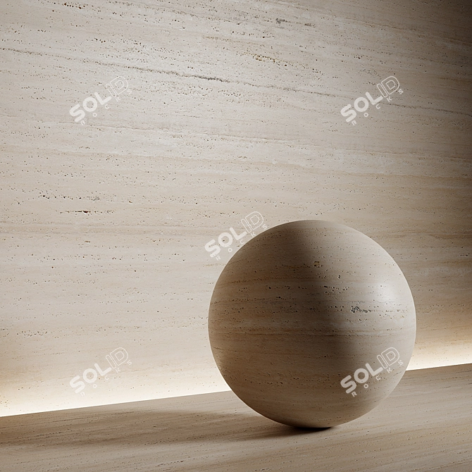 Travertine Stone Material Seamless 3D model image 1