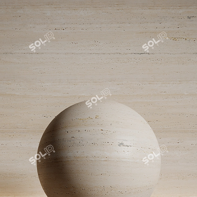 Travertine Stone Material Seamless 3D model image 2