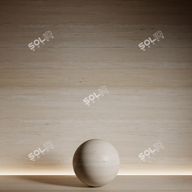 Travertine Stone Material Seamless 3D model image 3