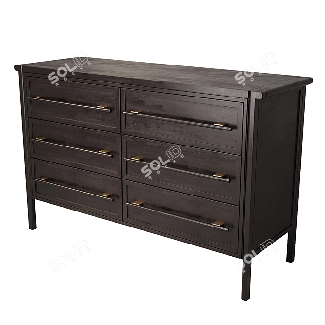 DANTONE HOME Contempo 6-Drawer Komod 3D model image 1