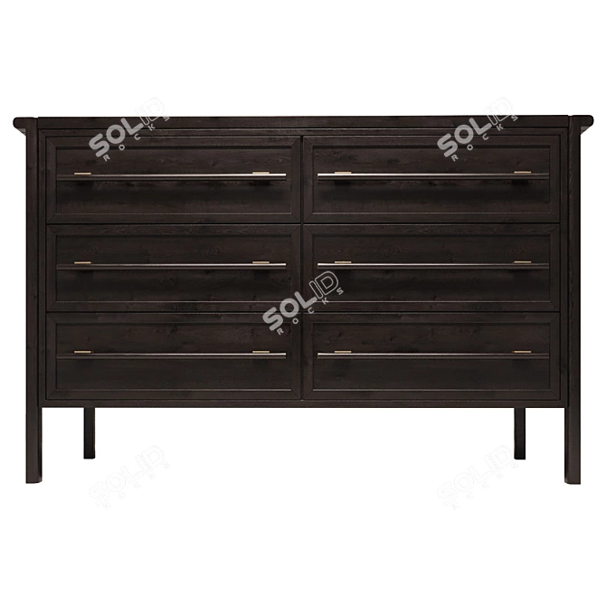 DANTONE HOME Contempo 6-Drawer Komod 3D model image 2