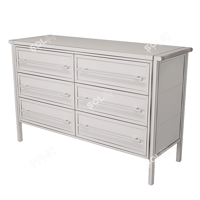 DANTONE HOME Contempo 6-Drawer Komod 3D model image 4