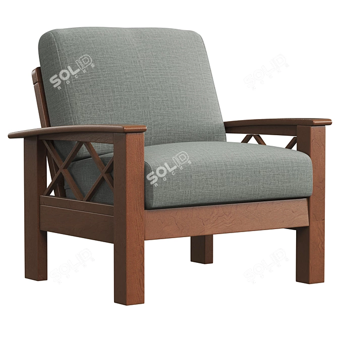 Modern Wide Armchair 2017 Version 3D model image 1