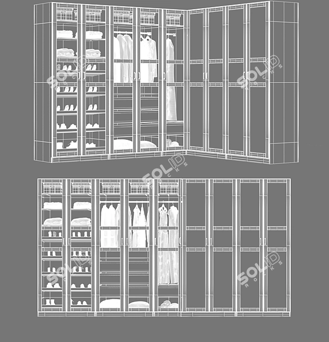 Modern Wardrobe with Turbosmooth Render 3D model image 3