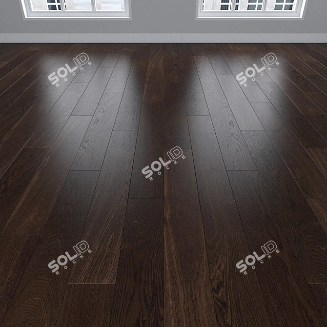 Oak Parquet Flooring Kit 3D model image 2