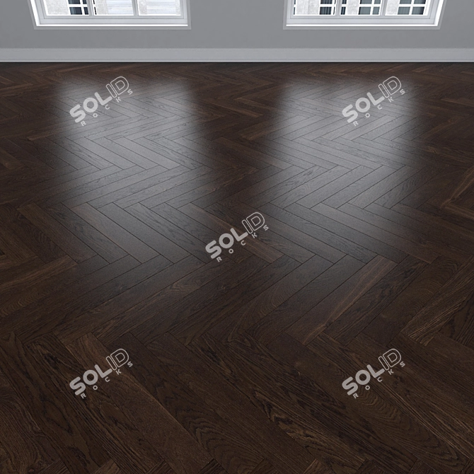 Oak Parquet Flooring Kit 3D model image 3