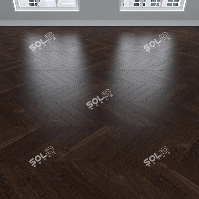 Oak Parquet Flooring Kit 3D model image 4