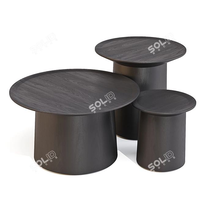 BluDot Cocoa Elegant Acacia Tables 3D model image 5