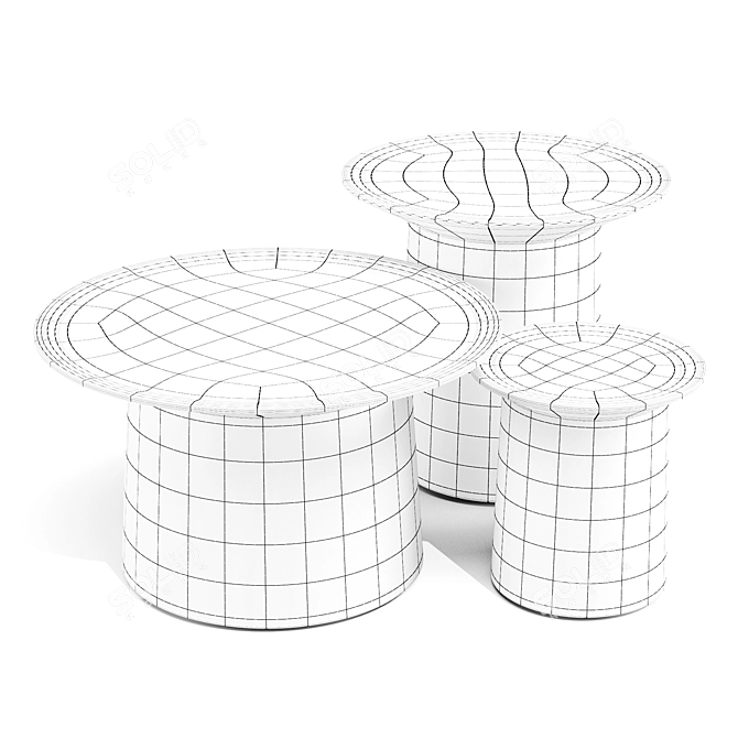 BluDot Cocoa Elegant Acacia Tables 3D model image 2