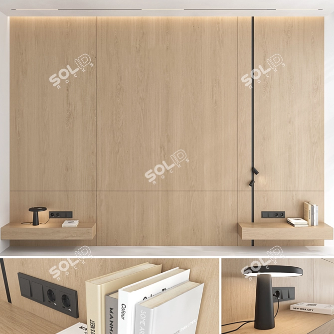 Luxury 3D Wall Panel Set 3D model image 1