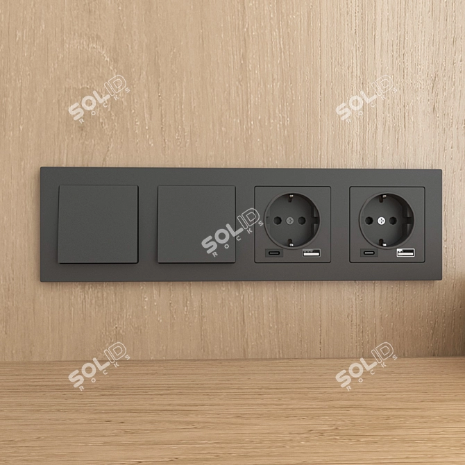 Luxury 3D Wall Panel Set 3D model image 5