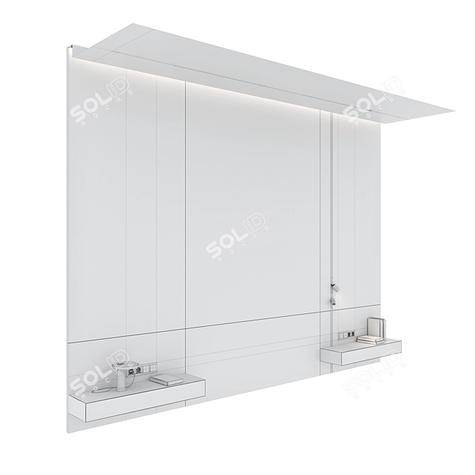 Luxury 3D Wall Panel Set 3D model image 7