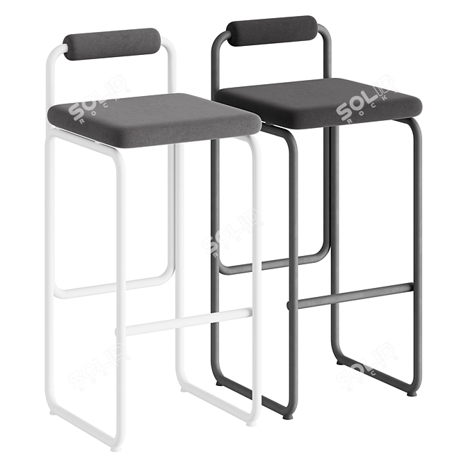 Elegant Flamingo Bar Stool 3D model image 1