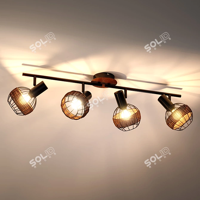 Vintage Metal Floodlight, Nermina 3D model image 3