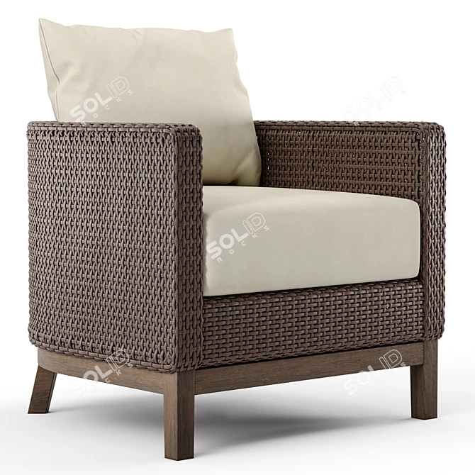 Peninsula Resin Wicker Barrel Chair 3D model image 1