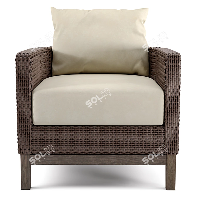 Peninsula Resin Wicker Barrel Chair 3D model image 2