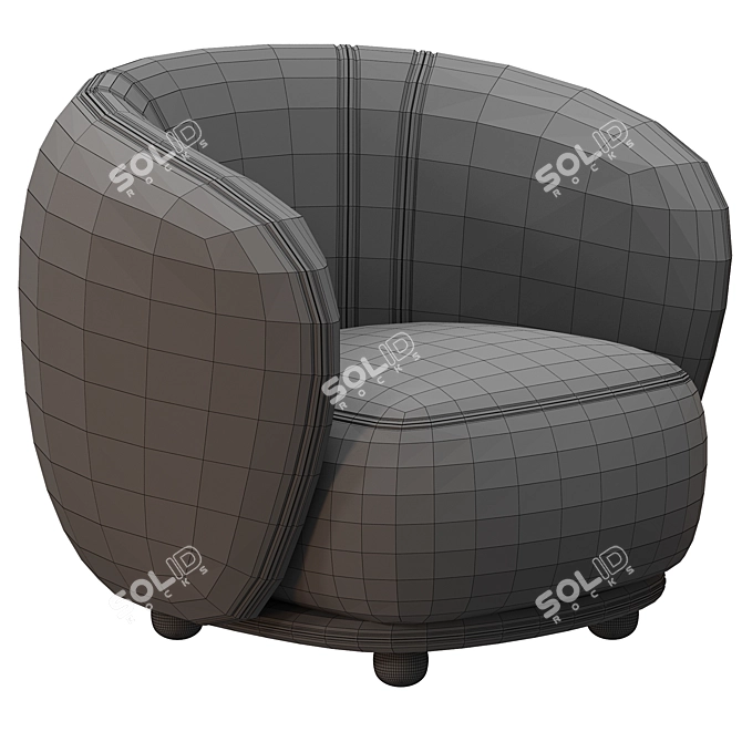 Elegant Rene Armchair 3D Model 3D model image 5