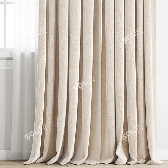 Detailed Curtain Model Set 3D model image 2