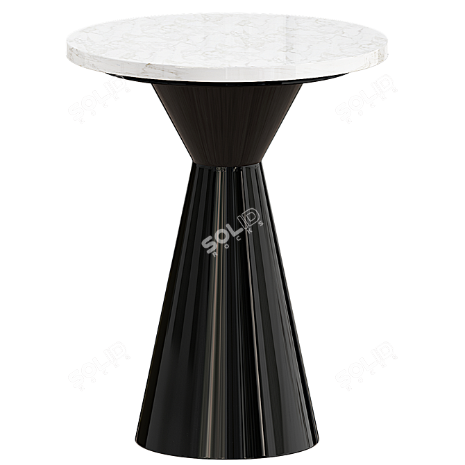 Modern Marble Metal End Table 3D model image 1