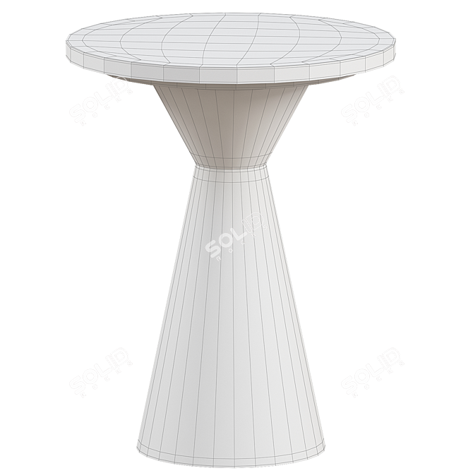 Modern Marble Metal End Table 3D model image 2