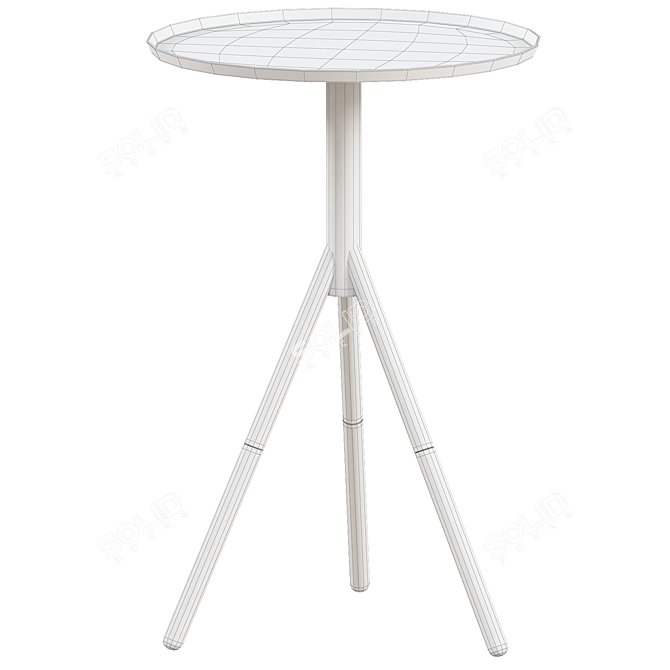 Modern Black Brass End Table 3D model image 2