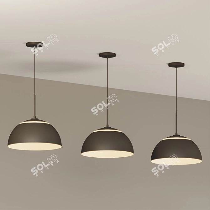 Metal Pendant Lighting Fixture Unique Finishes 3D model image 2