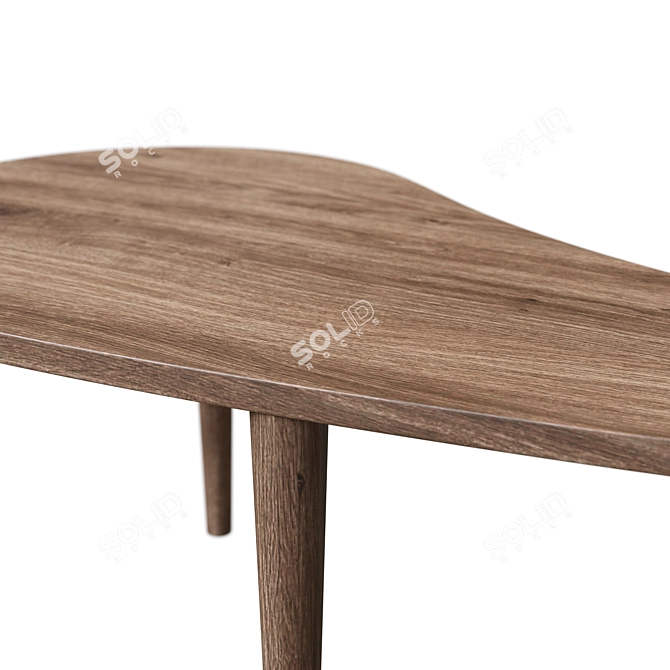 Homary Modern Wood Coffee Table 3D model image 3