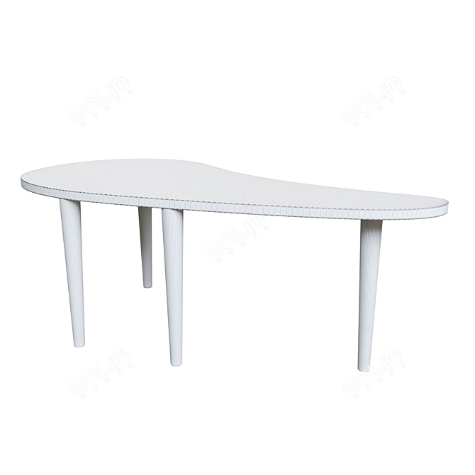 Homary Modern Wood Coffee Table 3D model image 4