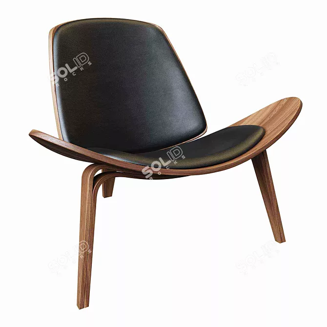 Homary Tripod Leather Lounge Chair 3D model image 1