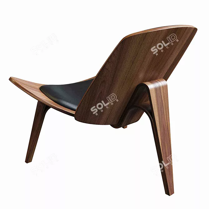 Homary Tripod Leather Lounge Chair 3D model image 2