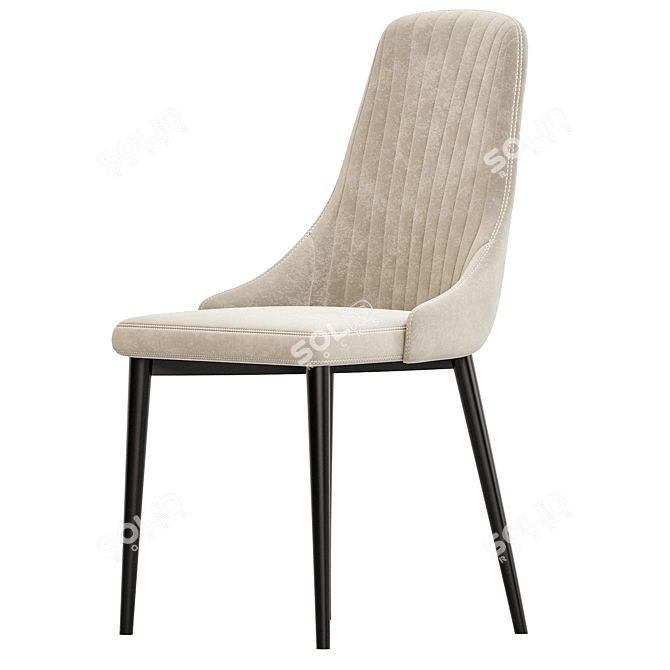 Beige Modern Designer Chair 3D model image 2