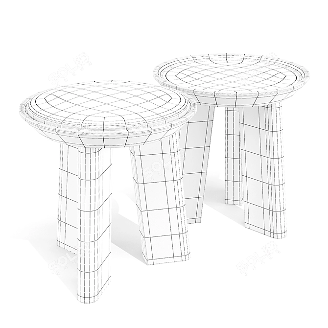 BluDot Mimi Leather Dining Stool 3D model image 2