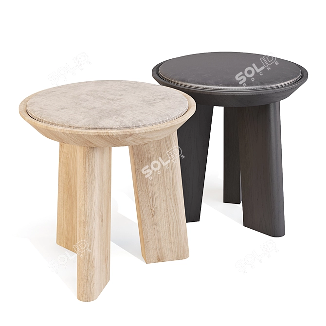 BluDot Mimi Leather Dining Stool 3D model image 3