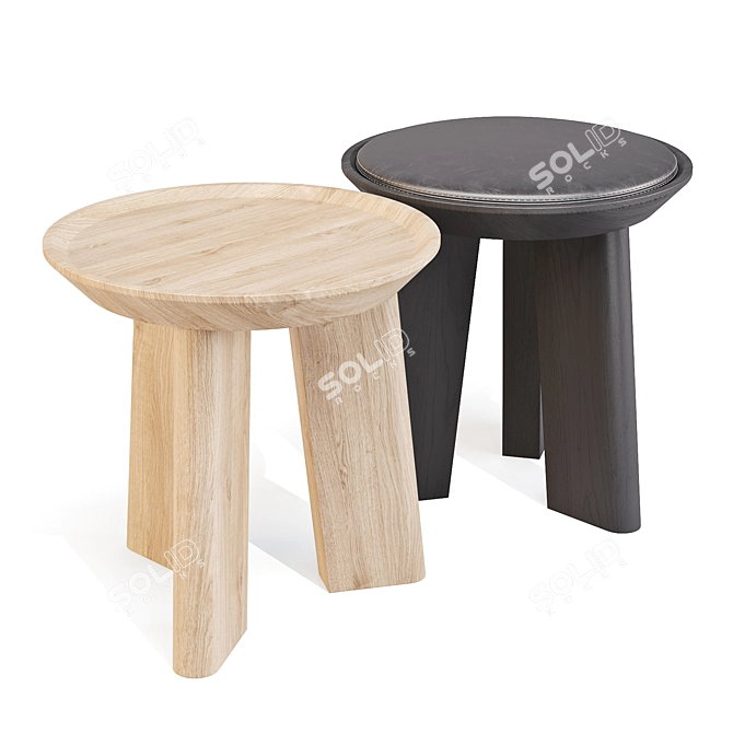 BluDot Mimi Leather Dining Stool 3D model image 4