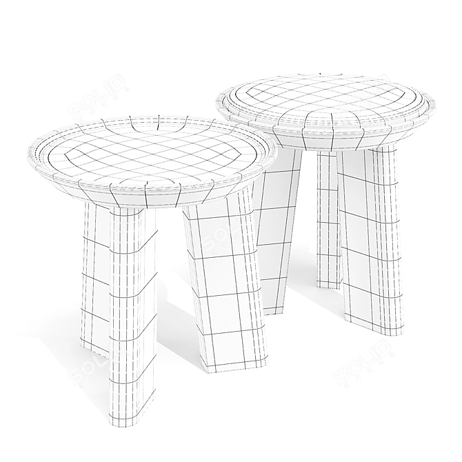BluDot Mimi Leather Dining Stool 3D model image 5