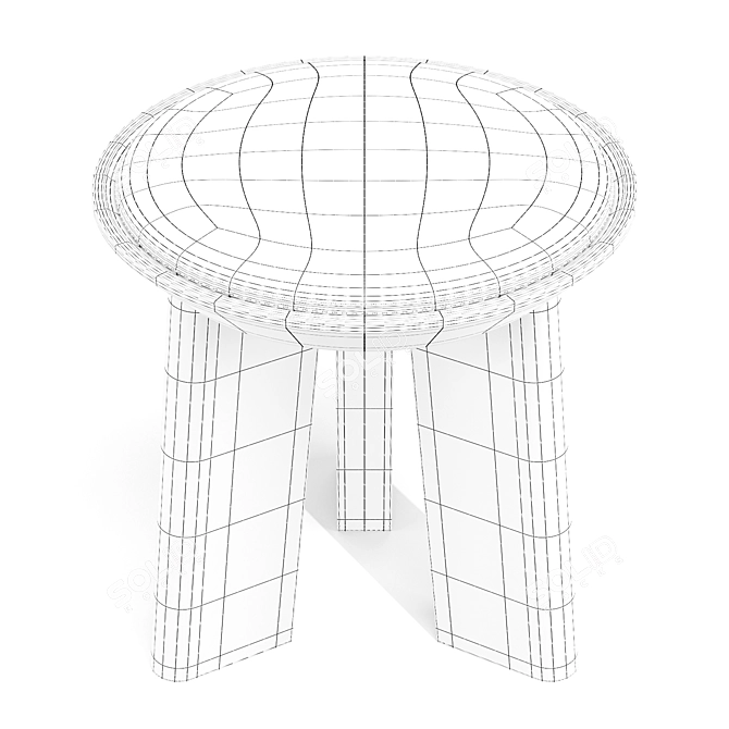 BluDot Mimi Leather Dining Stool 3D model image 7