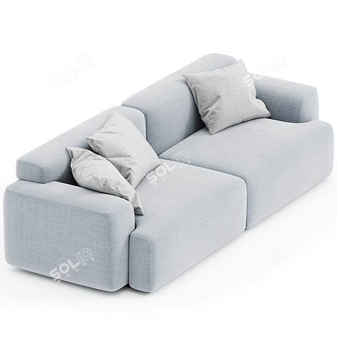 Stylish Avalon Steel Boucle Sofa 3D model image 2