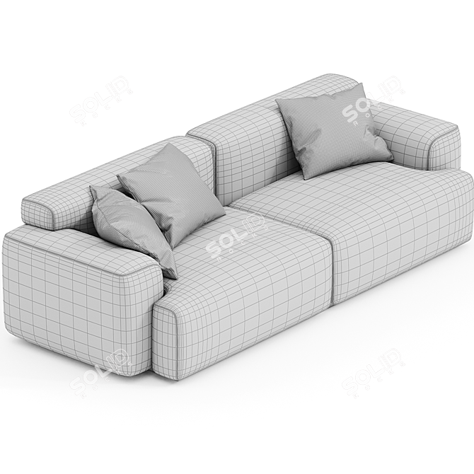 Stylish Avalon Steel Boucle Sofa 3D model image 3