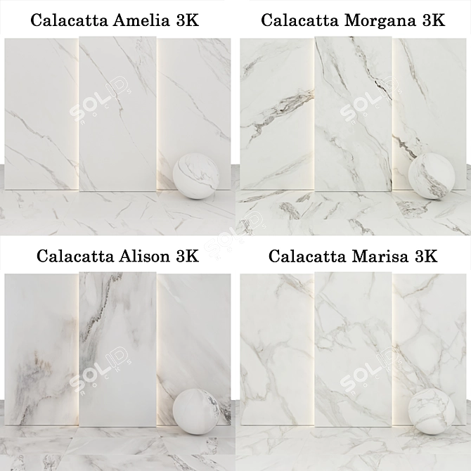 Glossy Marble Texture Collection 3D model image 2