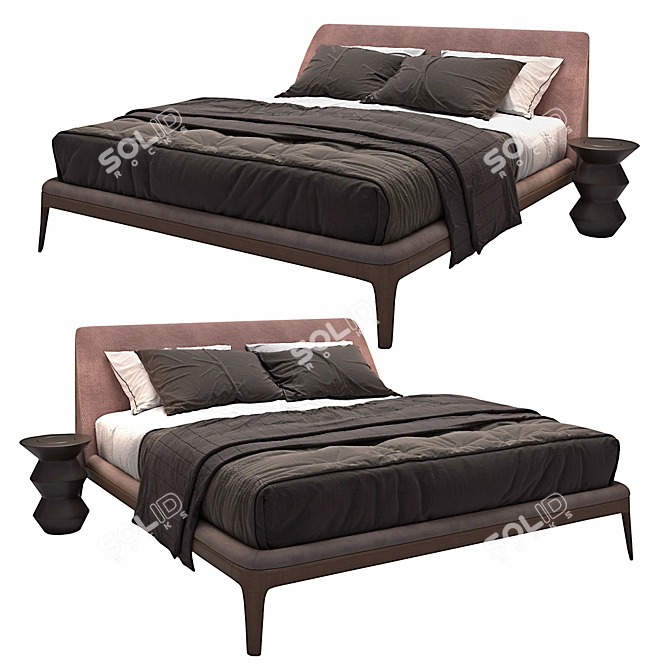 Elegant Kelly Poliform Bed 3D model image 2