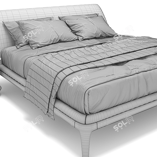 Elegant Kelly Poliform Bed 3D model image 4