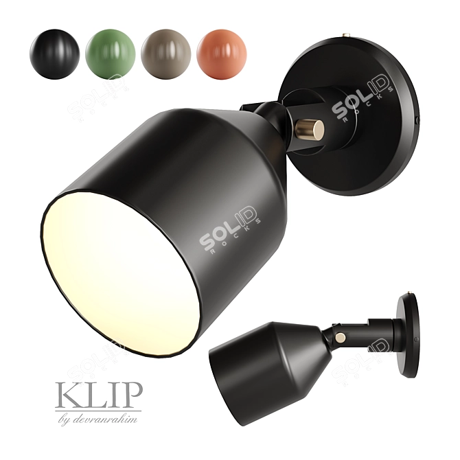 Sleek Klip Wall Lamp 3D model image 1